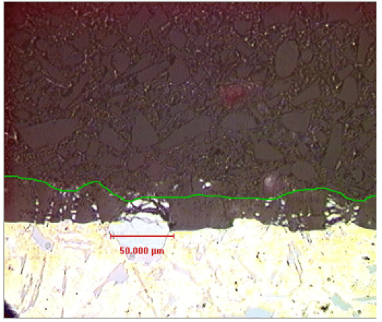 cross section of aluminum surface